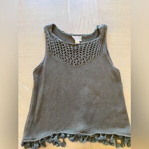 Love Riche Olive Crochet Tank Top